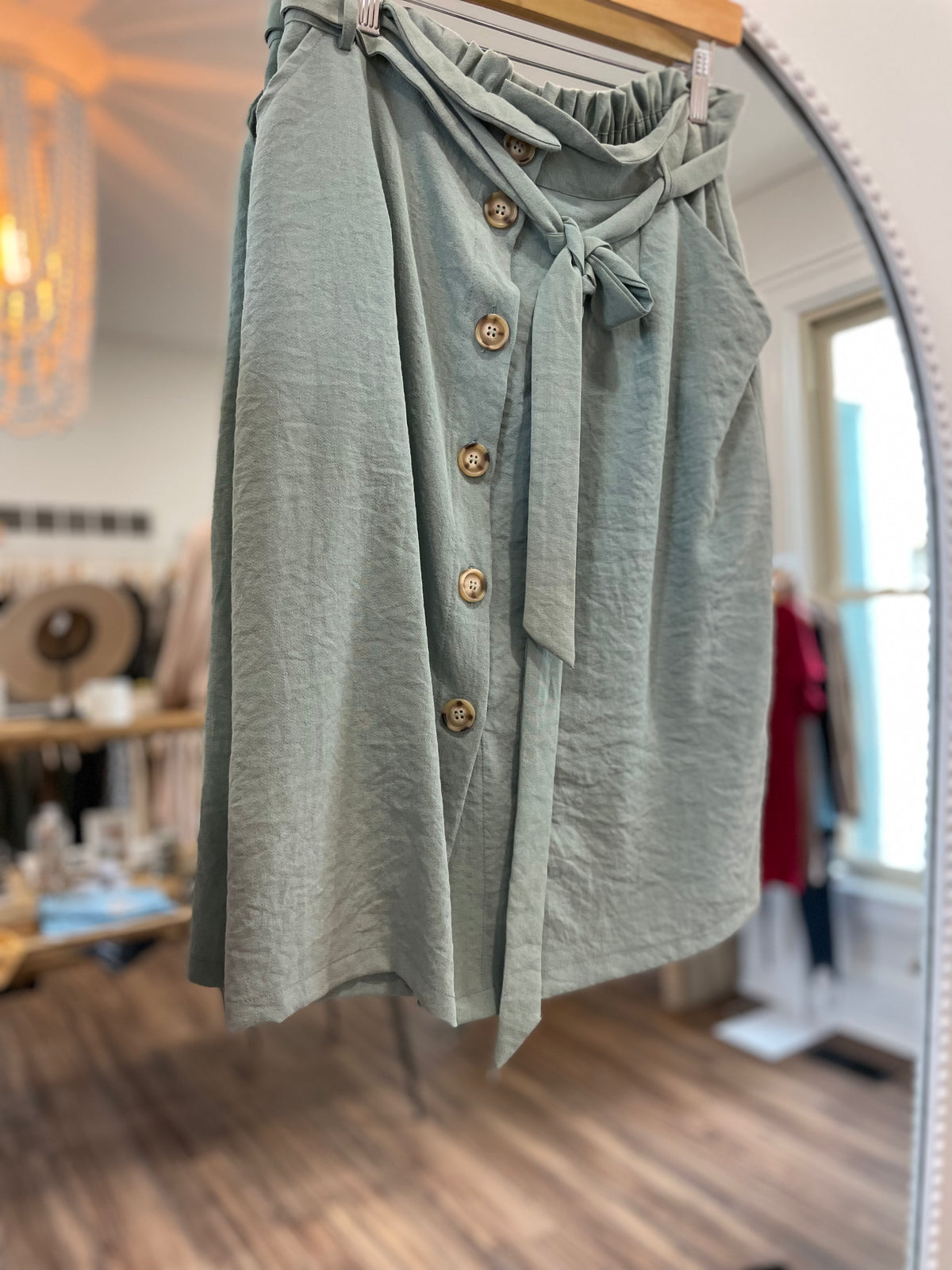 Mint Green Midi Skirt