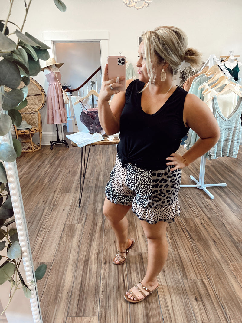 Mixed Print Shorts