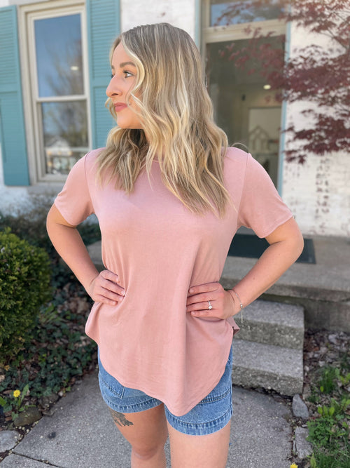 Basic Everyday Tee-Mauve