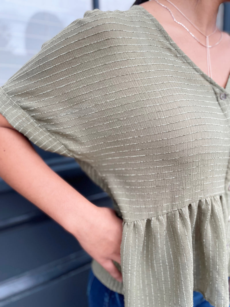 Sasha Striped Button Down Top