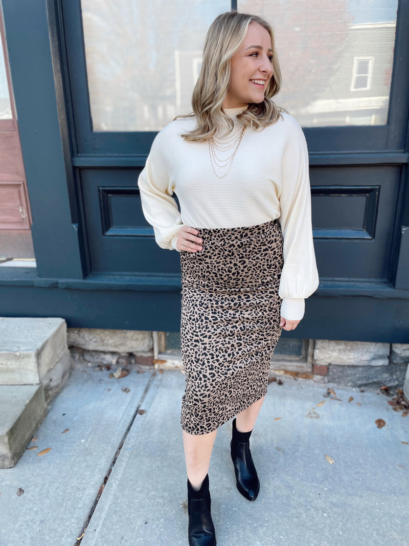 Lina Cheetah Midi Skirt