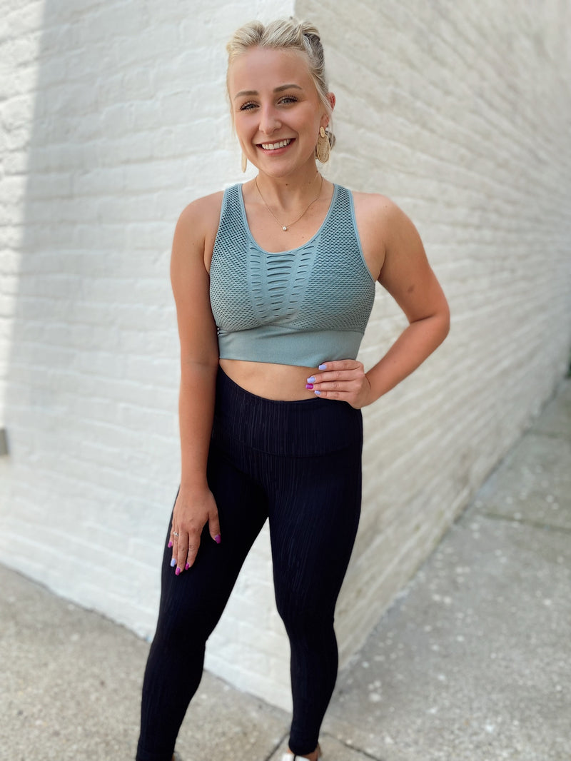 Kataleya Laser Cute Sports Bra-Sea