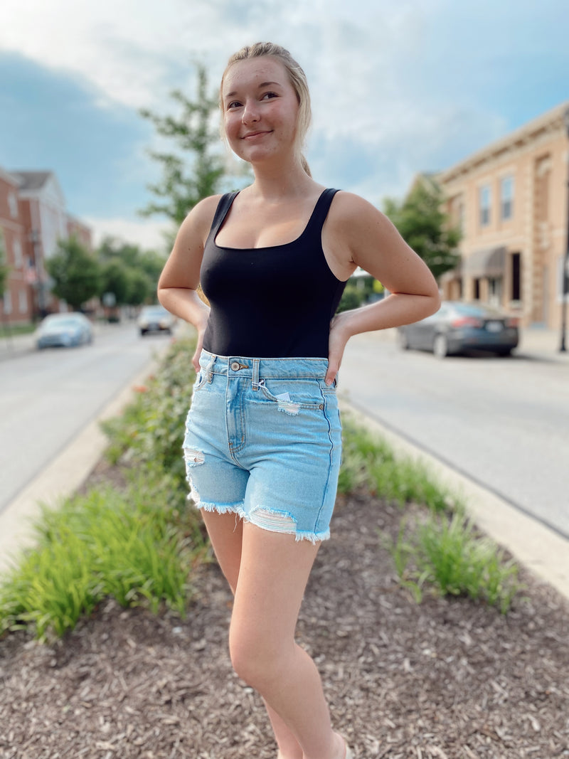 Be A Rainbow Mom Denim Shorts