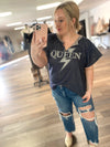 Queen Graphic Knit Top-Navy