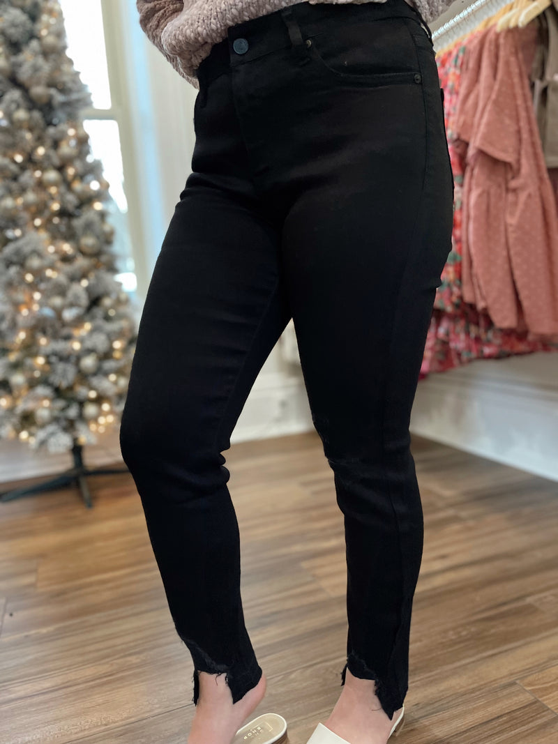 Azariah High Rise Skinny Jean-Black