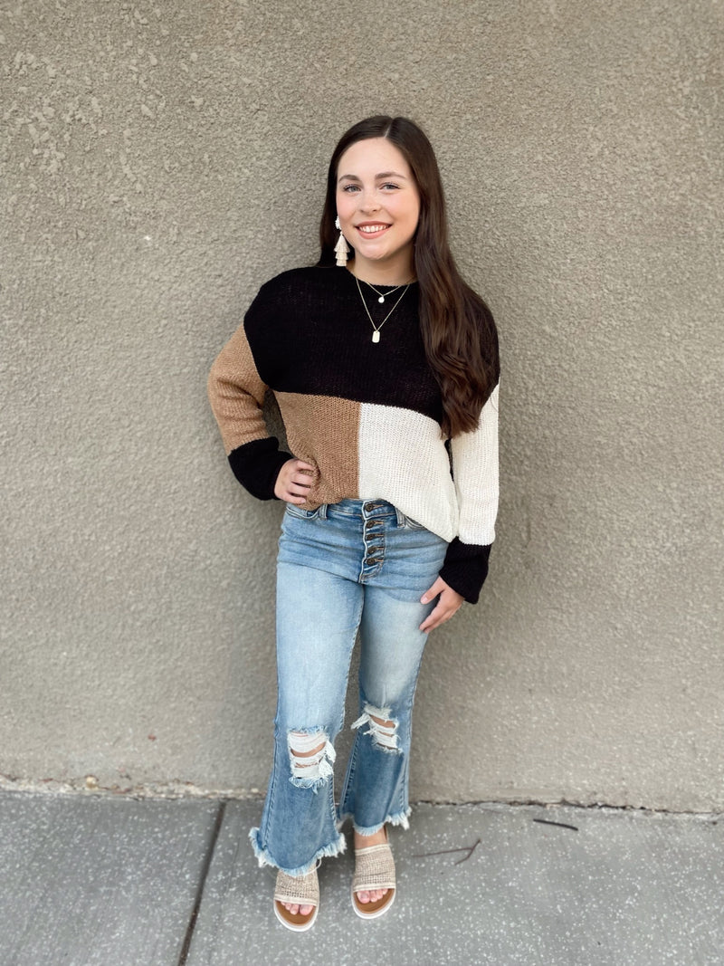 Cara Cropped Distressed Flares