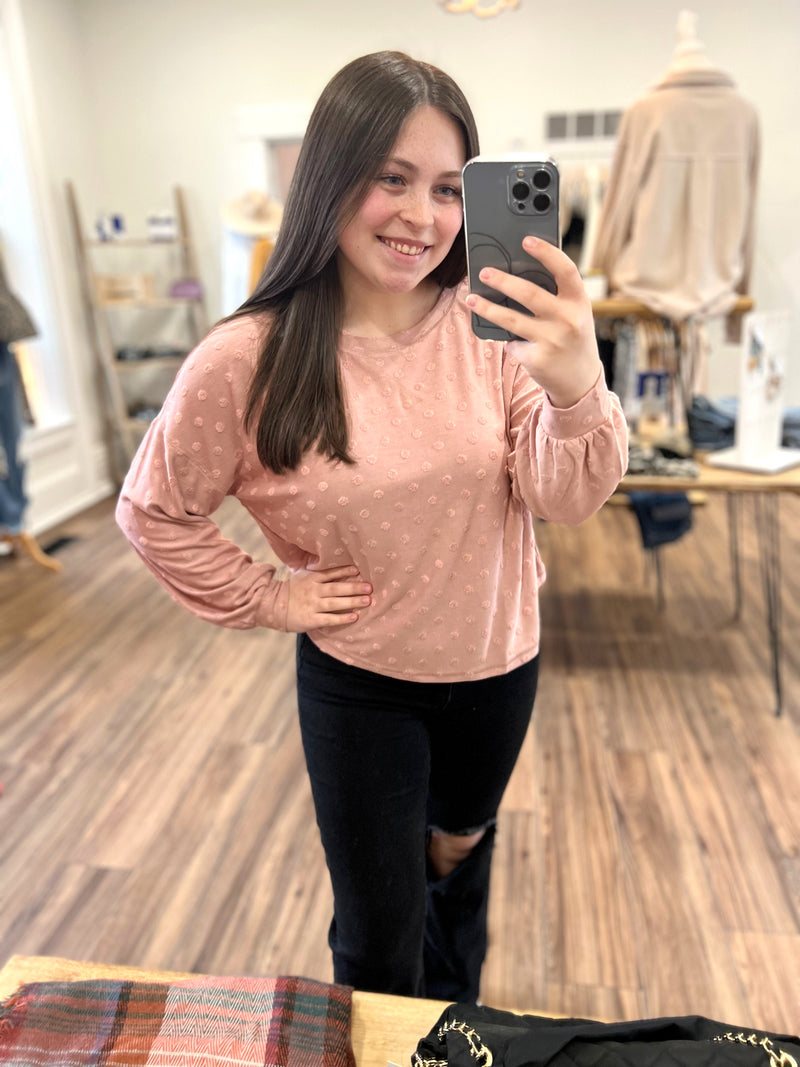 Just A Dream Dot Top-Mauve