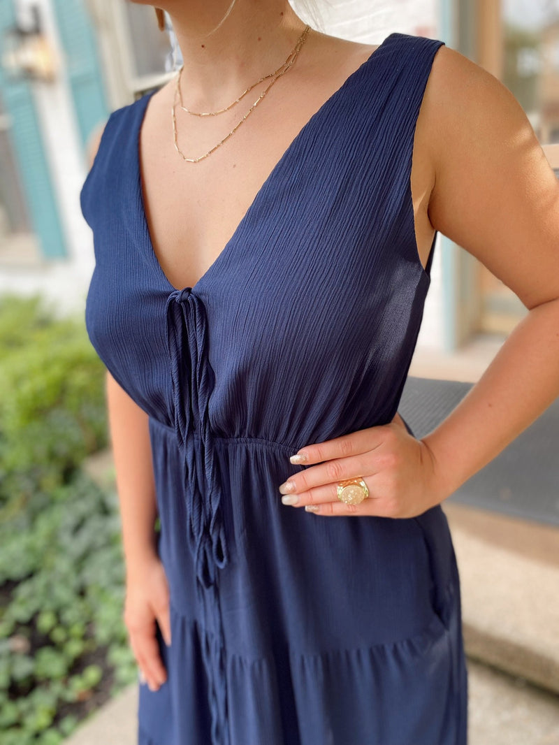 ZZZ Luz Tiered Maxi Dress-Navy