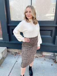 Lina Cheetah Midi Skirt