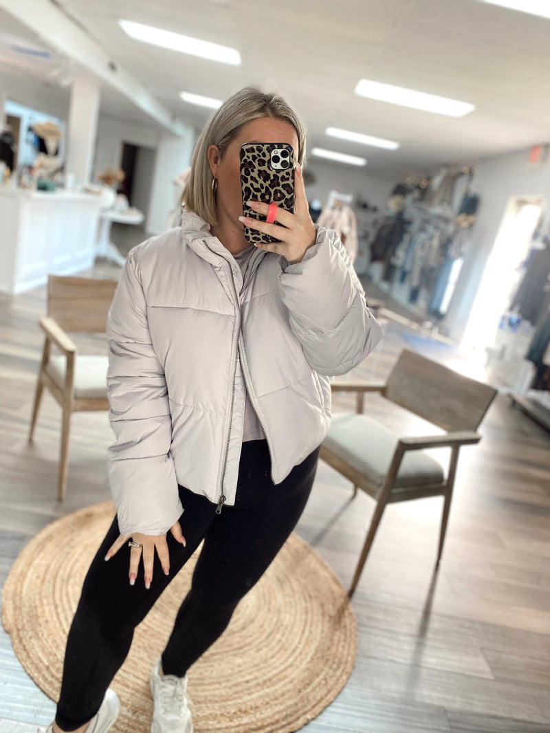 Cozy Up Puffer Jacket-Lilac