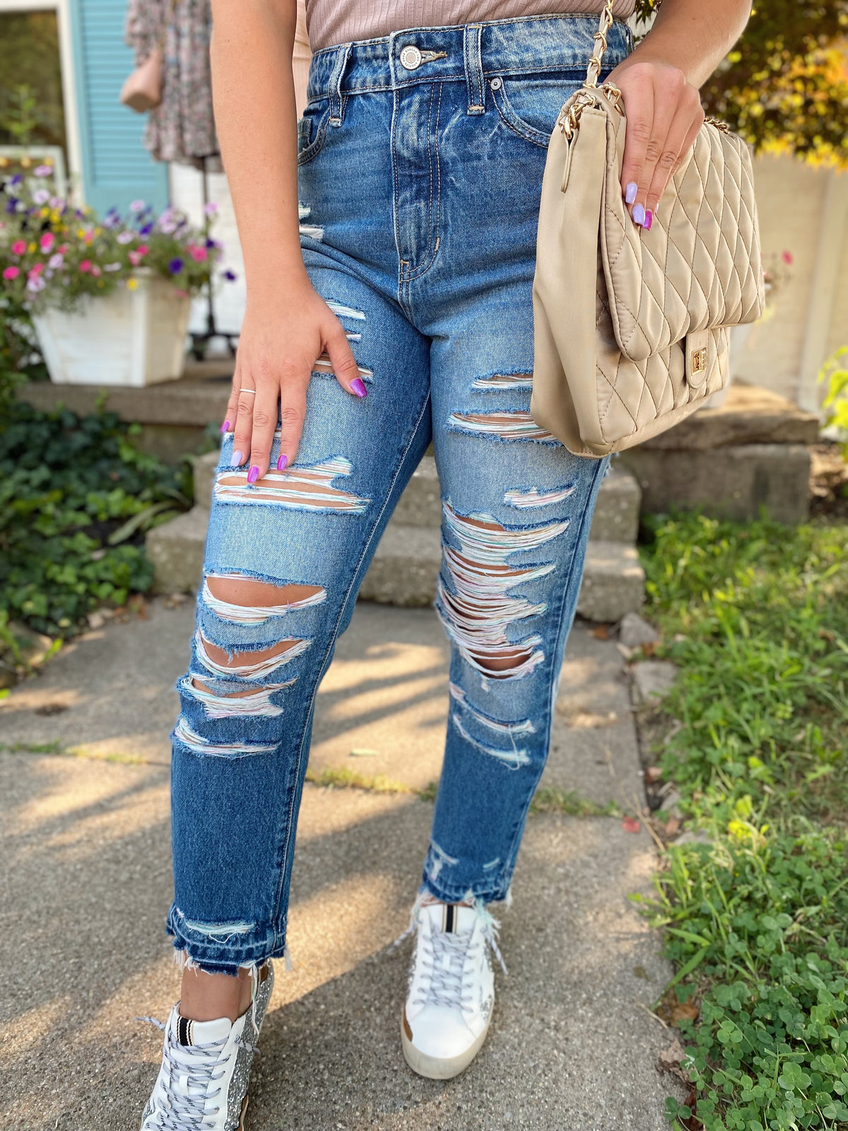 Be A Rainbow Mom Jeans-Medium Wash