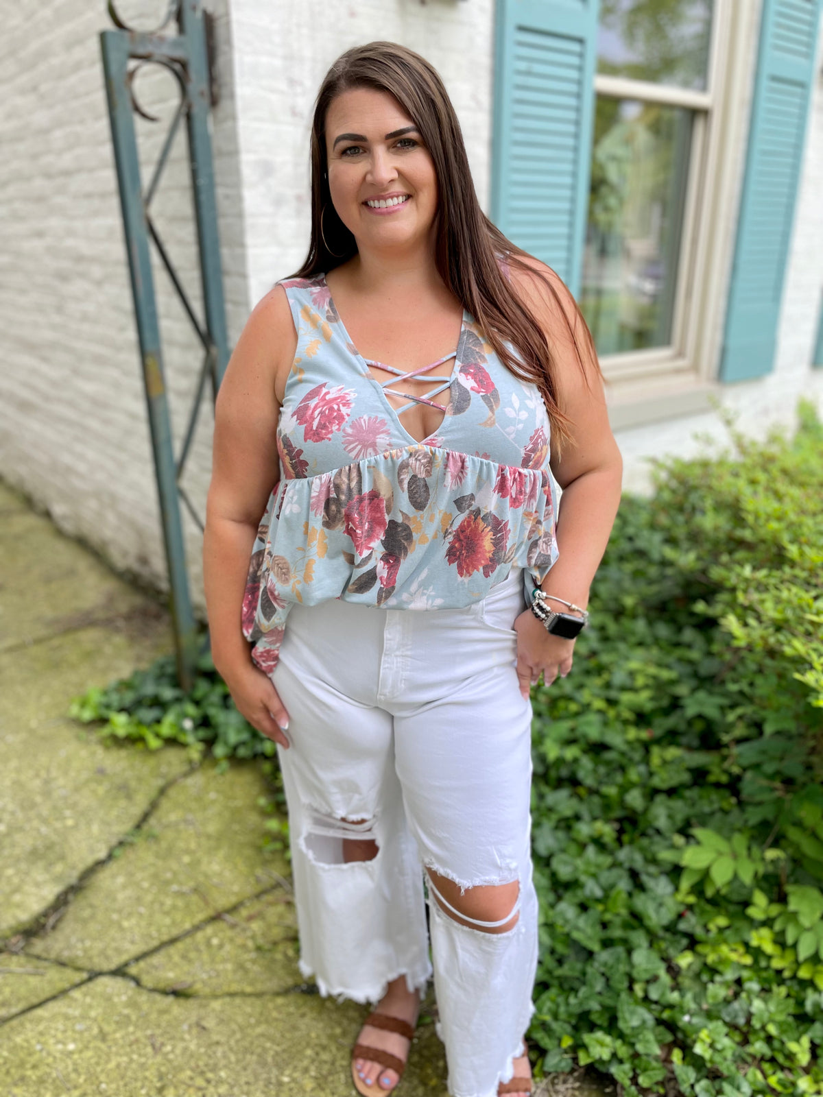 Rochelle Floral Print Babydoll Top