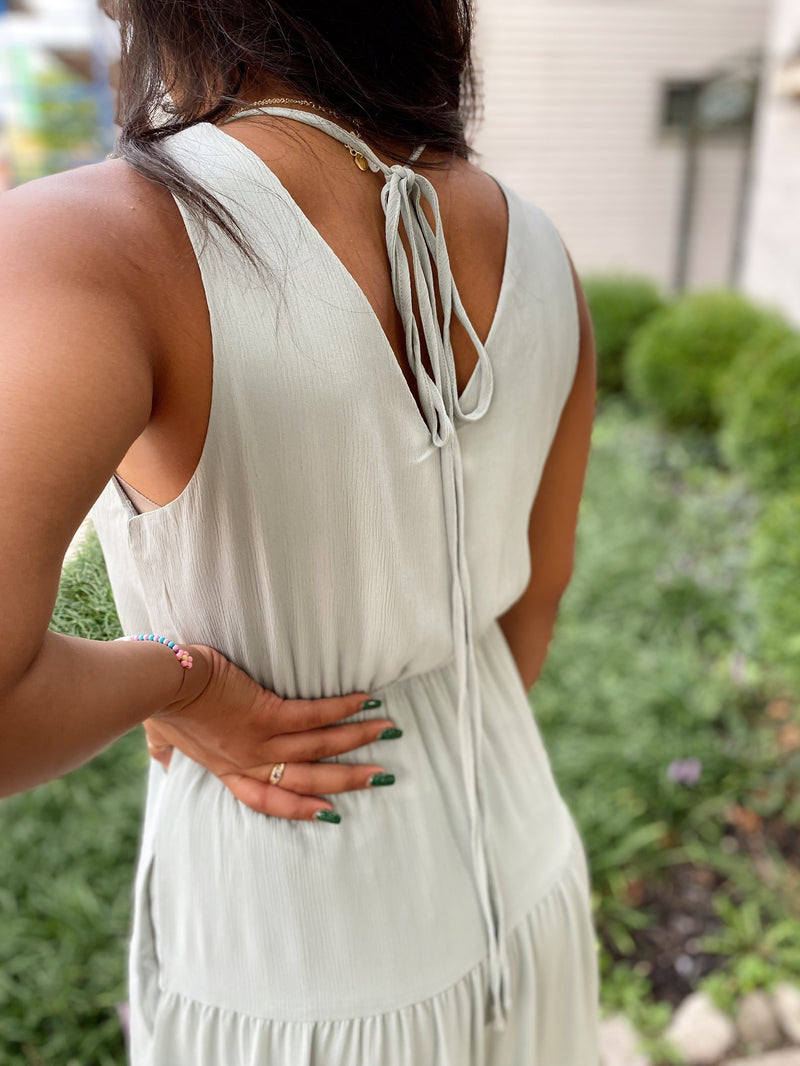 Luz Tiered Maxi Dress-Mint