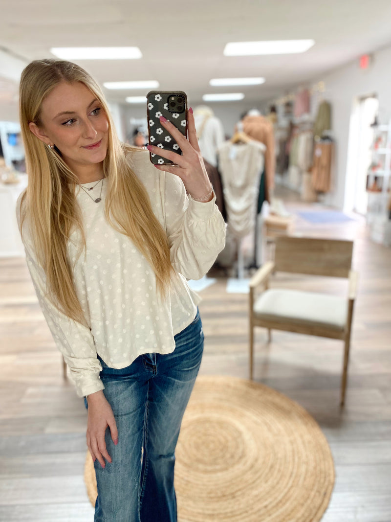 Just A Dream Dot Top-Cream