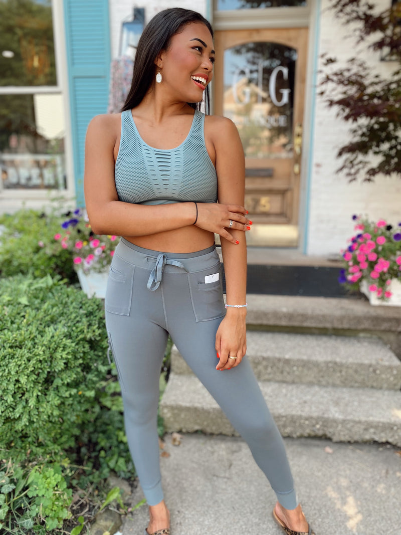 Lola Utility High-waist Leggings-Pearl