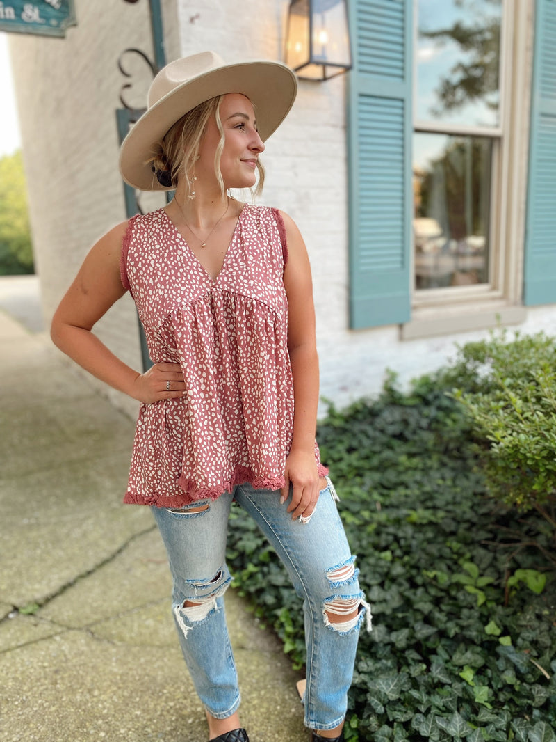 Jane Animal Print Sleeveless Top