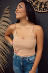 Elle Ribbed Bodysuit-Clay