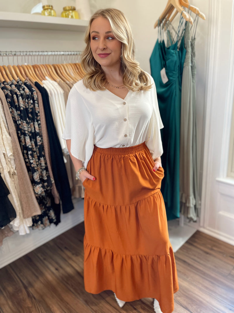 Frankie Tiered Maxi Skirt-Amber