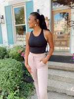 Serenity Athletic Cropped Tank-Black