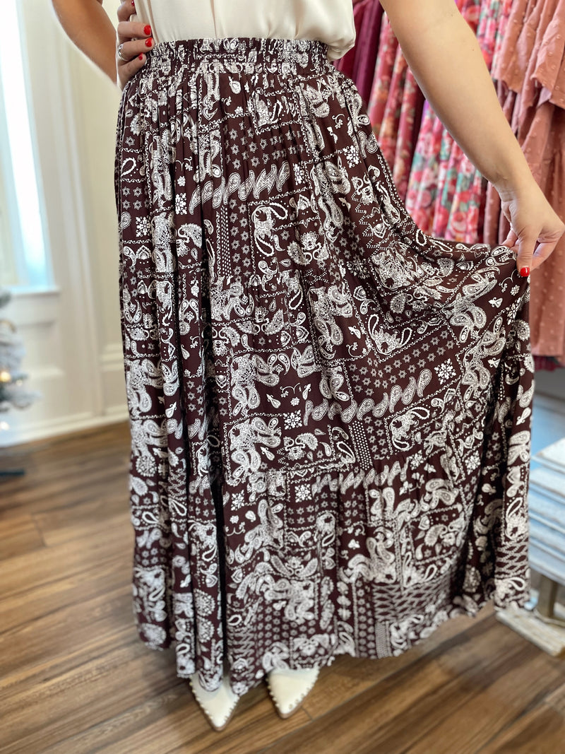 Boho Paisley Maxi Skirt