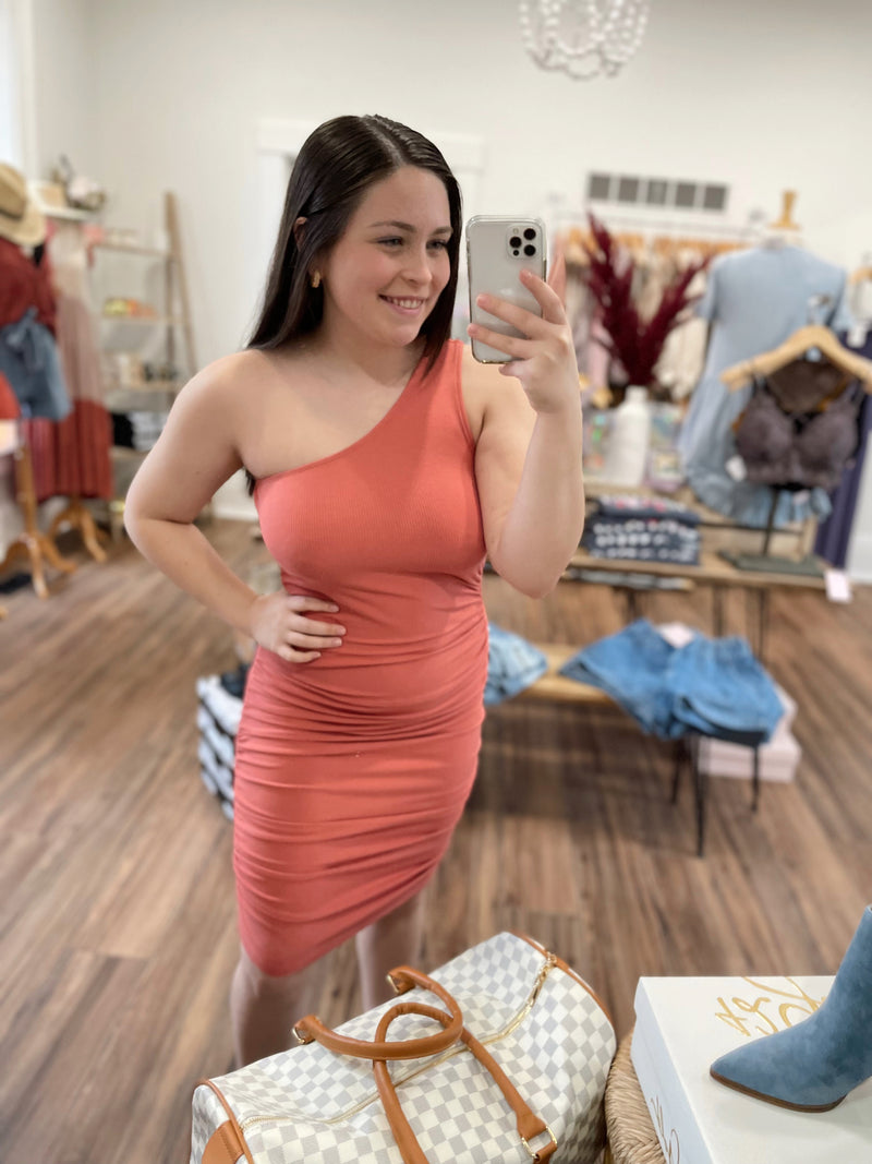Just Yearning One Shoulder Dress