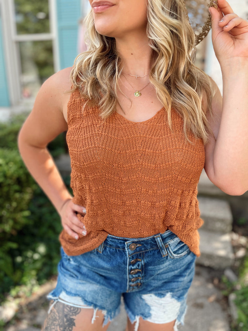 Easy On Me Crochet Tank-Gucci