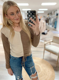 Pick A Side Top- Taupe
