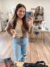 Pick A Side Top- Taupe