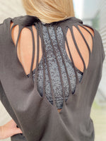 Webbed Cut-Out Back Athletic Top