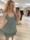 Ambry Smocked Dress-Sage