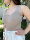 Perfect Ribbed Bodysuit-Mocha