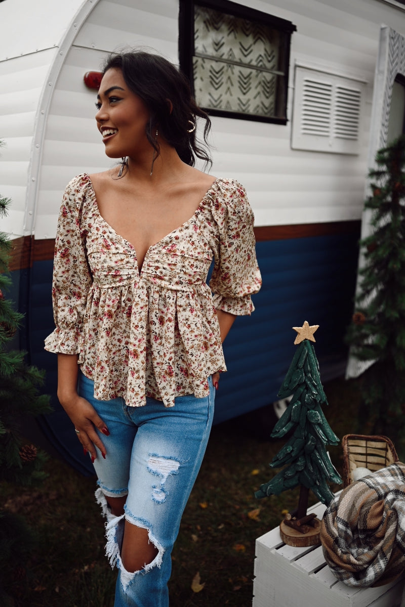 Halle Floral Print Top