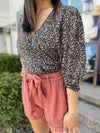 Charli Belted Shorts-Brick