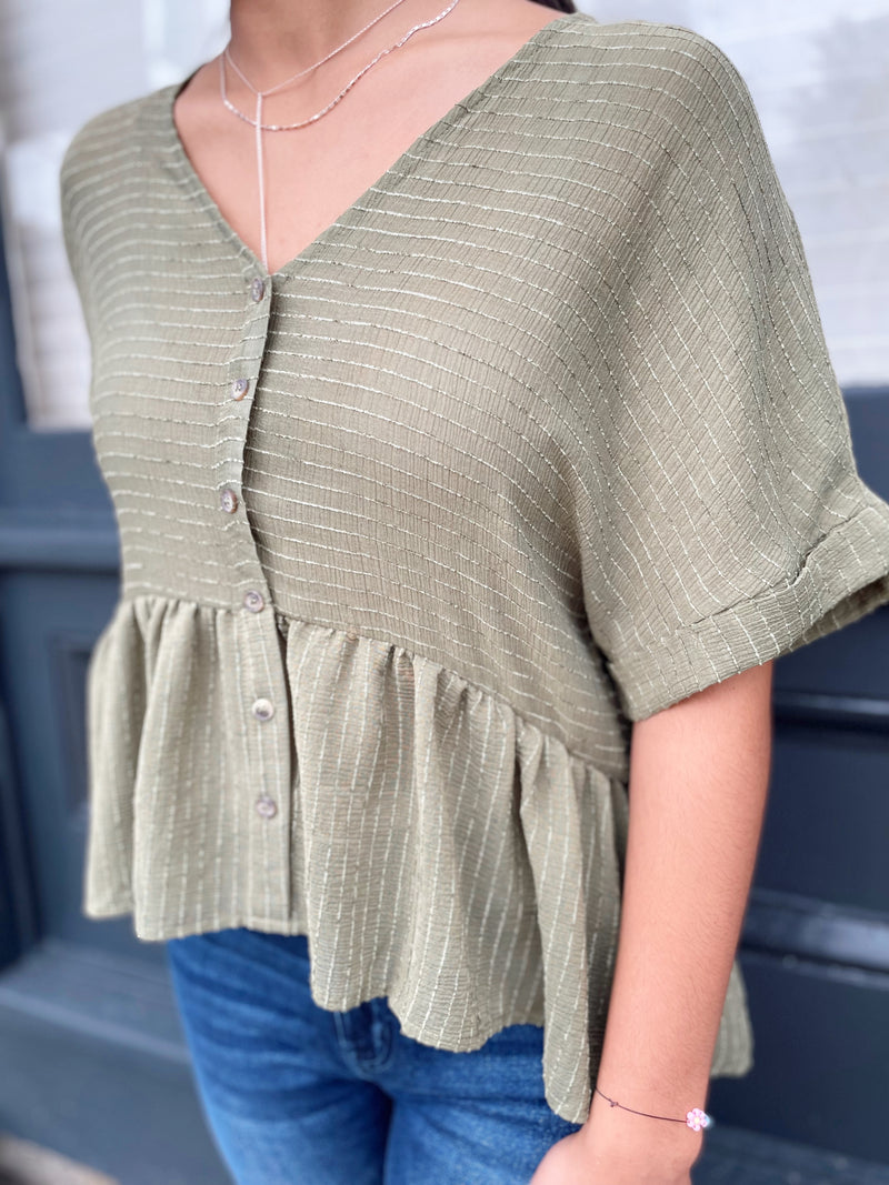 Sasha Striped Button Down Top