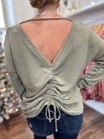 Sydney Ruched Back Top-Olive