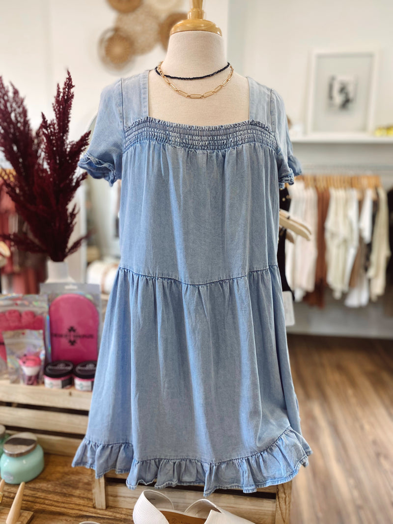 Allison Square Neck Ruffle Dress