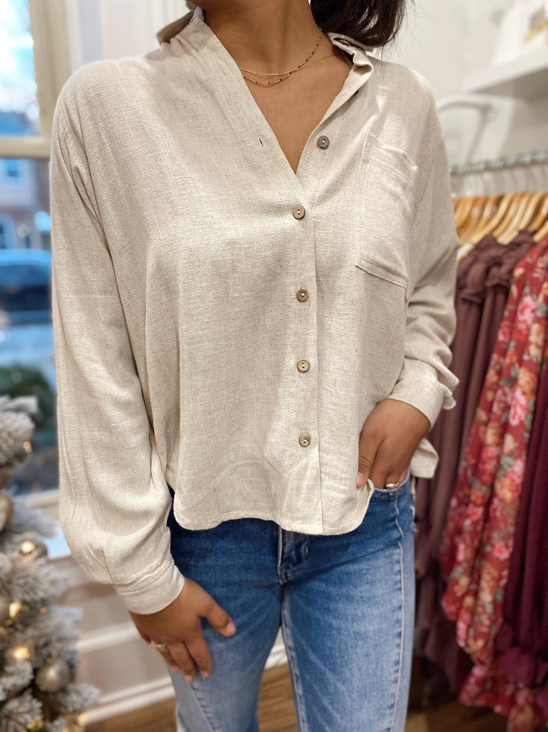 Jamila Linen Shirt-Oatmeal