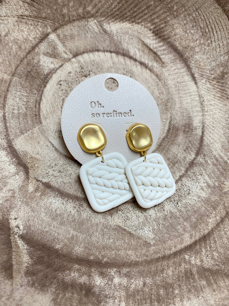 Square Clay Earrings