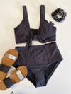 Catch Your Eye Metallic Thread Bikini-Black