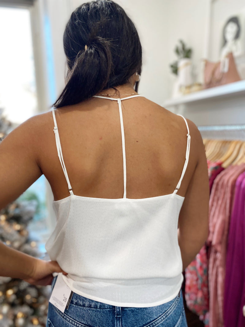 Evlin Buttoned Front Cami-Off White