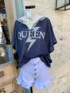 Queen Graphic Knit Top-Navy
