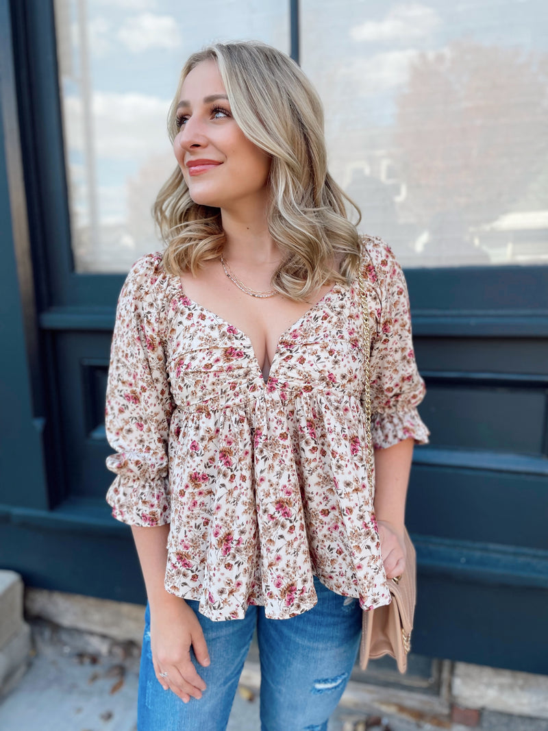 Halle Floral Print Top