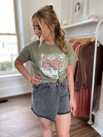 Fierce Tiger Vintage-Wash Graphic Tee-Green