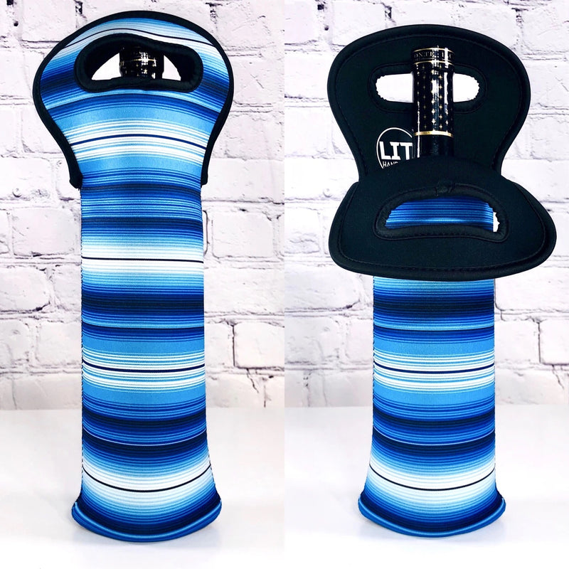 BLUE SERAPE WINE BOTTLE TOTE - LIMITED EDITION*