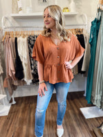 Rammona Peplum Blouse-Amber