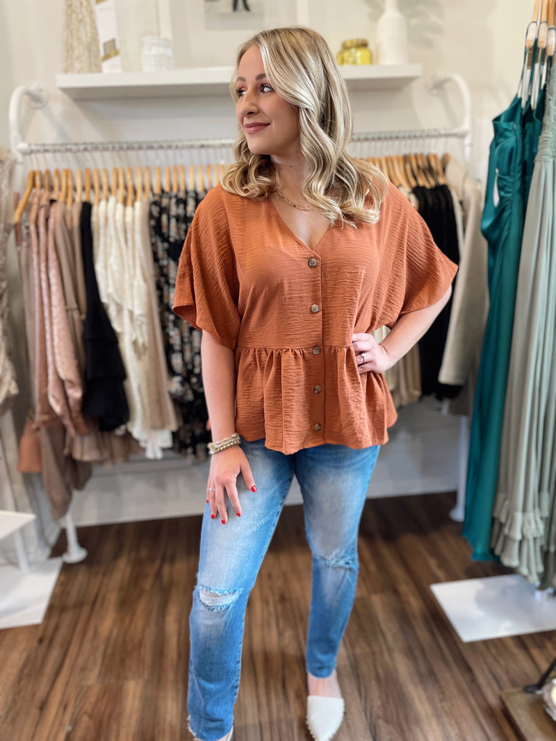 Rammona Peplum Blouse-Amber