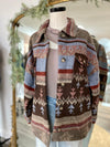 Lost Without You Aztec Pattern Jacket-Blue Mix