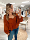 Posh Polka Dot Texture Top-Spice