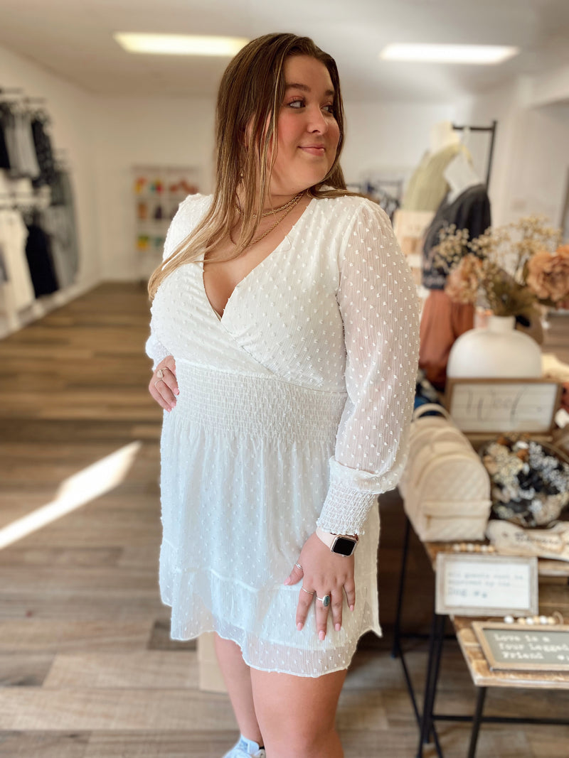 Forever Yours Swiss Dot Dress-White