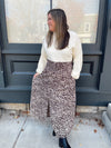 Audra Animal Print Smocked Skirt-Champagne